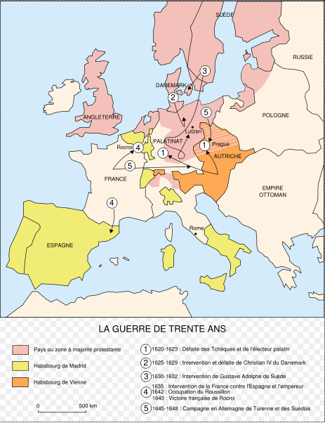 Carte de la Guerre de Trente Ans